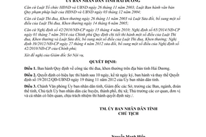 Quyết định 20/2015/QĐ-UBND công tác thi đua khen thưởng Hải Dương