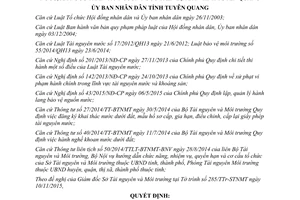 Quyết định 15/2015/QĐ-UBND quản lý khai thác tài nguyên nước xả nước thải vào nguồn nước Tuyên Quang