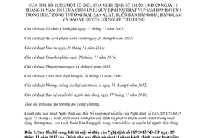 Nghị định 124/2015/NĐ-CP sửa đổi 185/2013/NĐ-CP xử phạt vi phạm hành chính sản xuất buôn bán hàng giả cấm