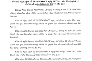 Thông tư liên tịch 29/2015/TTLT-BGDĐT-BNV-BTC-BLĐTBXH sửa đổi 68/2011/TTLT-BGDĐT-BNV-BTC-BLĐTBXH