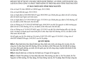 Quyết định 34/2015/QĐ-UBND chi bồi thường tái định cư thu hồi đất mục đích quốc phòng Thái Nguyên