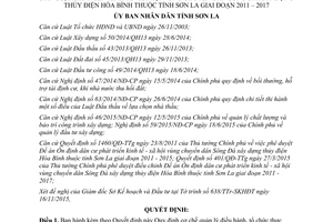 Quyết định 2899/QĐ-UBND ổn định dân cư phát triển kinh tế xã hội vùng chuyển dân Sông Đà Sơn La 2015