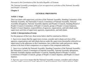 Law No. 87/2015/QH13 supervisory activities of the national assembly people’s councils