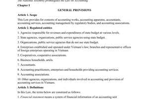 Law No. 88/2015/QH13 on accounting
