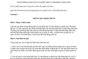 Luật hoạt động giám sát của Quốc hội và Hội đồng nhân dân 2015