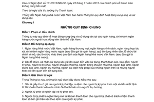 Thông tư 22/2015/TT-NHNN quy định hoạt động cung ứng sử dụng séc