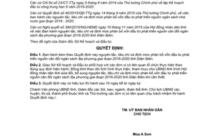 Quyết định 23/2015/QĐ-UBND phân bổ vốn đầu tư cân đối ngân sách địa phương Điện Biên