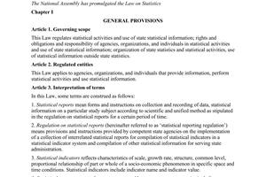 Law No. 89/2015/QH13 on statistics