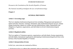 Law No. 90/2015/QH13 Hydrometeorology
