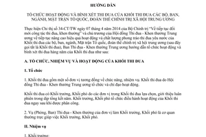 Hướng dẫn 2746/HD-BTĐKT bình xét thi đua khối thi đua bộ ban ngành Mặt trận Tổ quốc đoàn thể chính trị xã hội trung ương