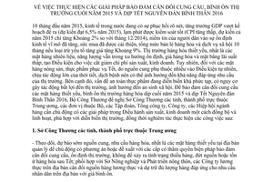 Chỉ thị 18/CT-BCT cân đối cung cầu bình ổn thị trường cuối năm 2015 tết Nguyên đán Bính Thân 2016