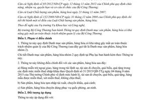 Thông tư 41/2015/TT-BCT Danh mục sản phẩm hàng hóa có khả năng gây mất an toàn