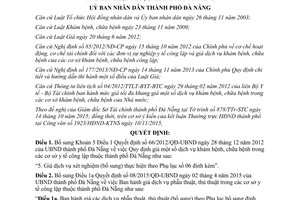 Quyết định 35/2015/QĐ-UBND bổ sung giá dịch vụ khám chữa bệnh cơ sở y tế công lập Đà Nẵng