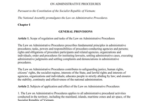 Law No. 93/2015/QH13 administrative procedures