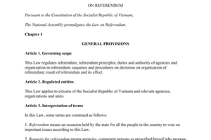 Law No. 96/2015/QH13 on referendum