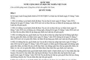 Nghị quyết 104/2015/QH13 thi hành Luật tố tụng hành chính