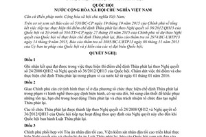 Nghị quyết 107/2015/QH13 thực hiện chế định thừa phát lại