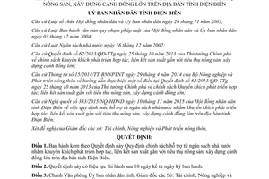 Quyết định 25/2015/QĐ-UBND hỗ trợ ngân sách phát triển hợp tác liên kết sản xuất Điện Biên