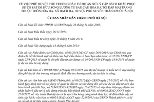 Quyết định số 6425/QĐ-UBND xử lý cấp bách khắc phục sự cố sạt đê hữu sông Lương Hà Nội 2015