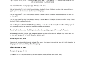 Thông tư 26/2015/TT-BKHCN chế độ báo cáo thống kê tổng hợp khoa học công nghệ