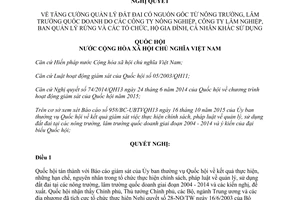 Nghị quyết 112/2015/QH13 quản lý đất đai nguồn gốc nông lâm trường quốc doanh