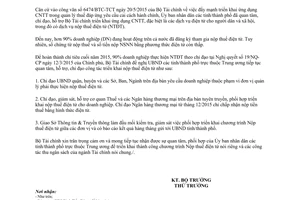 Công văn 16132/BTC-TCT đẩy mạnh triển khai chương trình Nộp thuế điện tử 2015