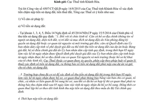 Công văn 4725/TCT-CS tiền chậm nộp tiền sử dụng đất tiền thuê đất 2015