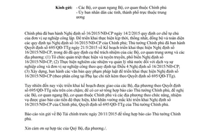 Công văn 16723/BTC-HCSN báo cáo tiến độ triển khai nhiệm vụ theo 16/2015/NĐ-CP 695/QĐ-TTg 2015