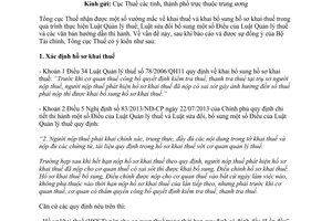 Công văn 4943/TCT-KK hướng dẫn vướng mắc khai thuế khai bổ sung hồ sơ khai thuế 2015