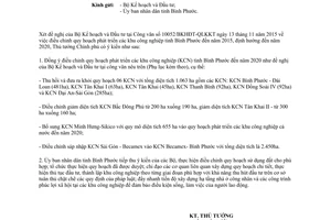 Công văn 2162/TTg-KTN điều chỉnh quy hoạch phát triển khu công nghiệp Bình Phước đến 2020 2015