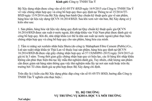 Công văn 617/BXD-KHCN hướng dẫn thực hiện QCVN 16:2014/BXD 2015