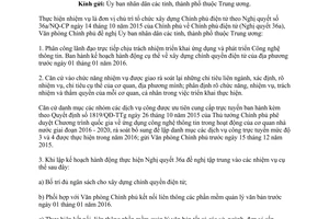 Công văn 9471/VPCP-KGVX triển khai thực hiện Nghị quyết chính phủ điện tử 2015