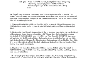 Công văn 4614/BHXH-TĐKT tổng kết công tác thi đua khen thưởng 2015