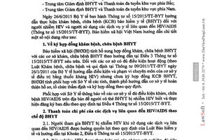 Công văn 4609/BHXH-CSYT thực hiện khám chữa bệnh bảo hiểm y tế người nhiễm HIV 2015