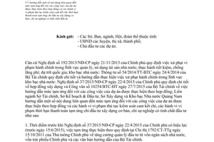 Công văn 2734/LN-TC-KHĐT-XD-KB mức tạm ứng công việc dự án thực hiện theo hợp đồng Quảng Nam 2015