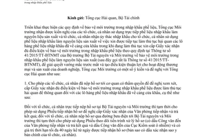 Công văn 2598/TCMT-KSON nhập khẩu phế liệu đang thực hiện thủ tục hải quan cấp giấy xác nhận đủ điều kiện 2015