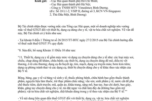 Công văn 17278/BTC-TCT thuế giá trị gia tăng thiết bị dụng cụ dùng cho y tế vật tư hóa chất xét nghiệm 2015
