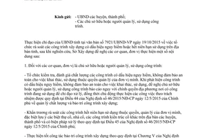 Công văn 2369/SXD-GĐ rà soát công trình xây dựng nguy hiểm hết niên hạn sử dụng Bà Rịa Vũng Tàu 2015