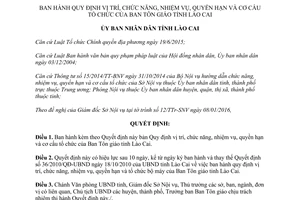 Quyết định 05/2016/QĐ-UBND chức năng nhiệm vụ quyền hạn tổ chức Ban Tôn giáo Lào Cai
