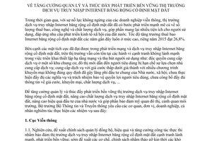 Chỉ thị 04/CT-BTTTT phát triển thị trường dịch vụ truy nhập Internet băng rộng cố định mặt đất 2016