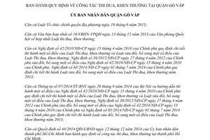 Quyết định 01/2016/QĐ-UBND công tác thi đua khen thưởng tại quận Gò Vấp Hồ Chí Minh