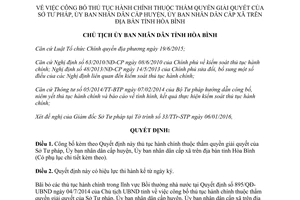 Quyết định 84/QĐ-UBND thủ tục hành chính sở tư pháp ủy ban huyện xã Hòa Bình 2016