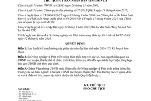 Quyết định 81/QĐ-UBND kế hoạch trồng cây phân tán Sơn La 2016