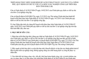 Kế hoạch 323/KH-UBND 2016 triển khai 16/2015/NĐ-CP cơ chế tự chủ đơn vị sự nghiệp Đắk Lắk