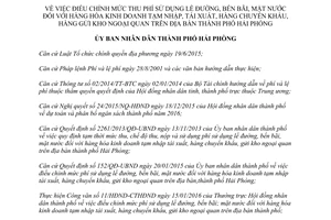 Quyết định 111/QĐ-UBND 2016 Điều chỉnh mức thu phí lề đường bến bãi mặt nước Hải Phòng