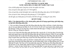 Nghị quyết 1132/NQ-UBTVQH13 dự kiến cơ cấu thành phần phân bổ người được giới thiệu ứng cử Hội đồng nhân dân