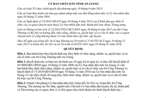 Quyết định 04/2016/QĐ-UBND chức năng nhiệm vụ quyền hạn tổ chức của Sở Công Thương An Giang