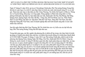 Thông báo 19/TB-VPCP kết luận Phó Thủ tướng Hoàng Trung Hải sản xuất kinh doanh xăng E5 cơ chế giá