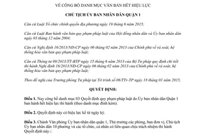 Quyết định 60/QĐ-UBND công bố danh mục văn bản hết hiệu lực ủy ban quận 1 Hồ Chí Minh