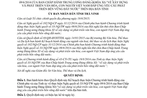 Quyết định 79/QĐ-UBND chương trình hành động thực hiện 33-NQ/TW phát triển con người Trà Vinh 2016